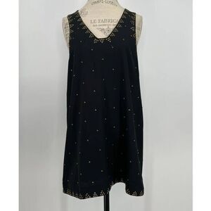 FREE PEOPLE Black Studded Mini Sleeveless Dress MEDIUM
